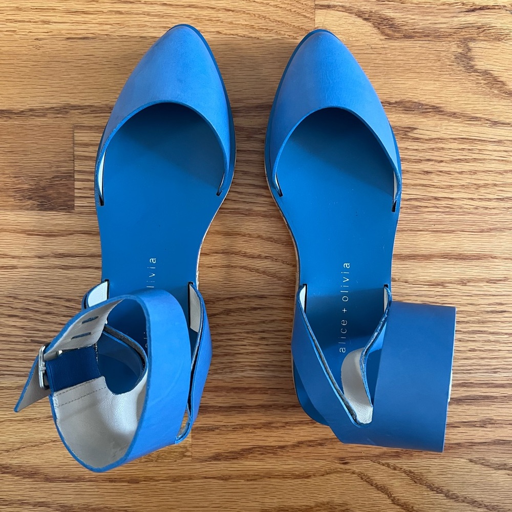 Alice & Olivia Reese Cork Platform Leather Flats